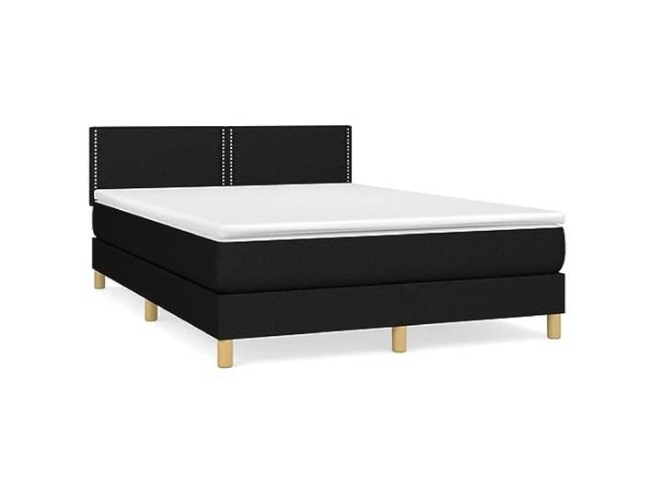 PUGYNBK Boxspringbett, 140 x 190 cm, mit verstellbarem Kopfteil Taschenfederkernmatratze, mittlere Festigkeit, atmungsaktives Gewebe, weicher Schutz, manuelle Montage