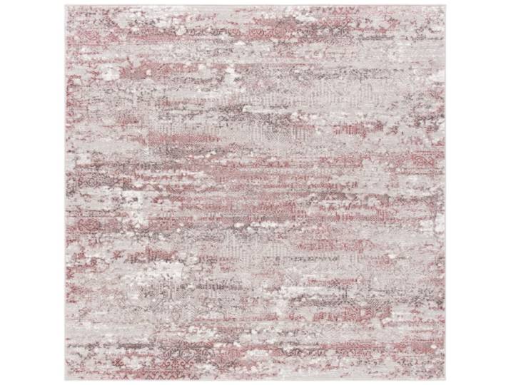 Tapis abstrait en jute beige/rose, 201 x 201 cm