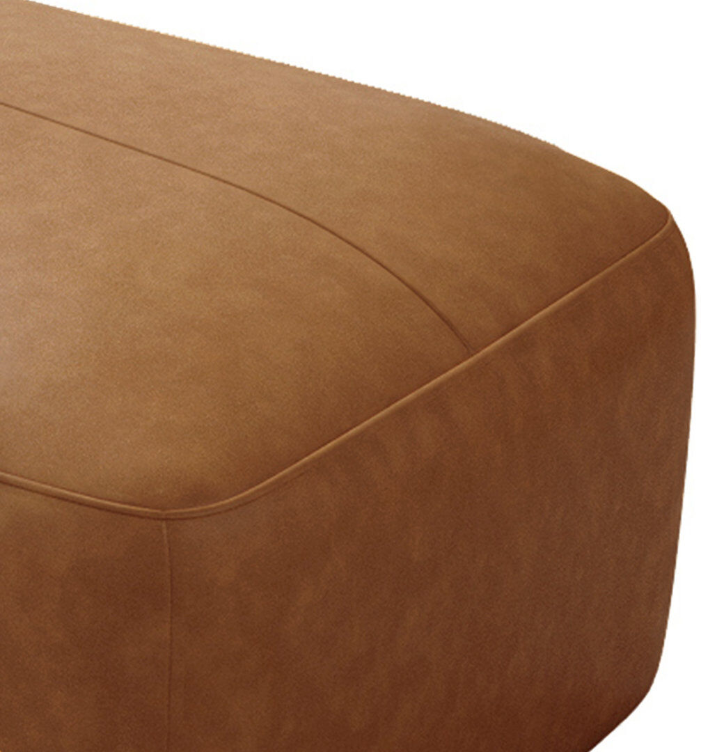 Pia Ricco Hustle 110Cm Wide Genuine Leather Rectangle Footstool Ottoman Brown 42cm H X 110cm W X 59.5cm D