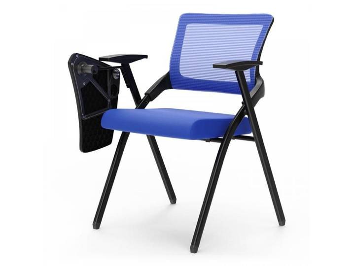 Chaise Pliante Avec Tablette Écritoire-OHMG-Chaise De Bureau-Avec Tablette Écritoire-Avec Accoudoirs+Dossier-46*47*84cm-Bleu