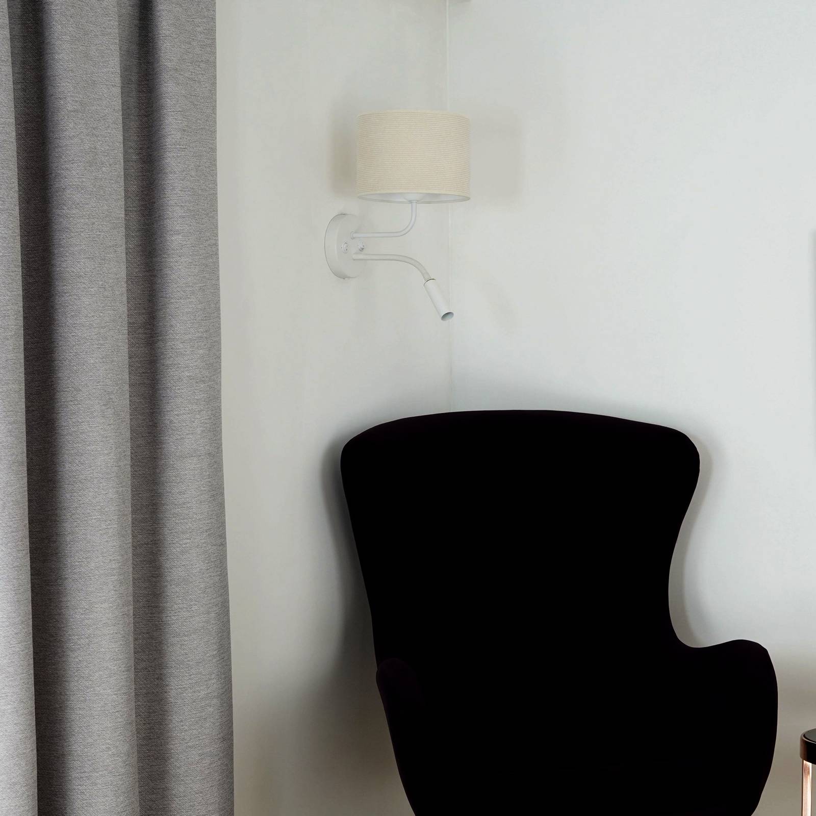 Wandlampe Roller Duolla, weiß / opal, für Wohn- / Esszimmer, Metall, Wandleuchte, Wandlampe Innen