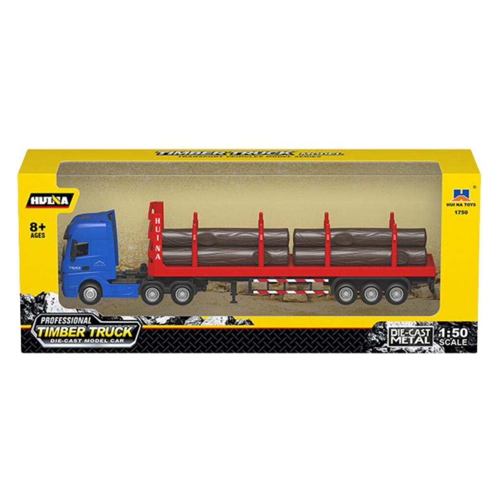 Huina Ciężarówka Transport Drewna Metalowa 1:50 Czerwona (56616553)
