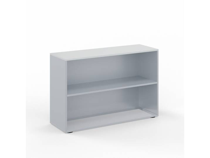 Regal Tradingzone GO Swiss 120.0 x 40.0 cm, Silbergrau/Weissgrau, 2 Ordner hoch, Neu - Optimal für Büro und Organisation