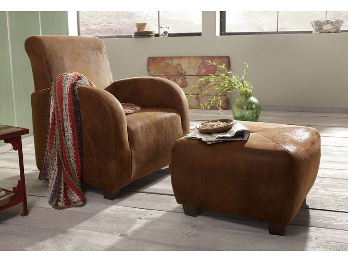 Hocker HOME AFFAIRE Falk , braun (mocca), B:67cm H:62cm T:42cm, Microfaser in Antiklederoptik (100% Polyester);Microfaser PRIMABELLE (100% Polyester), Hocker, Hocker, kleine Ausführung