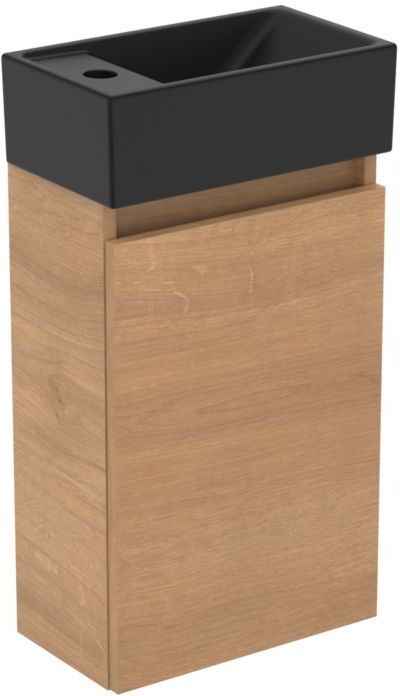 Ideal Standard Plus Möbel-Handwaschbecken-Paket R0579Y8 Hamilton Eiche, 37x21x67cm, Hahnloch links