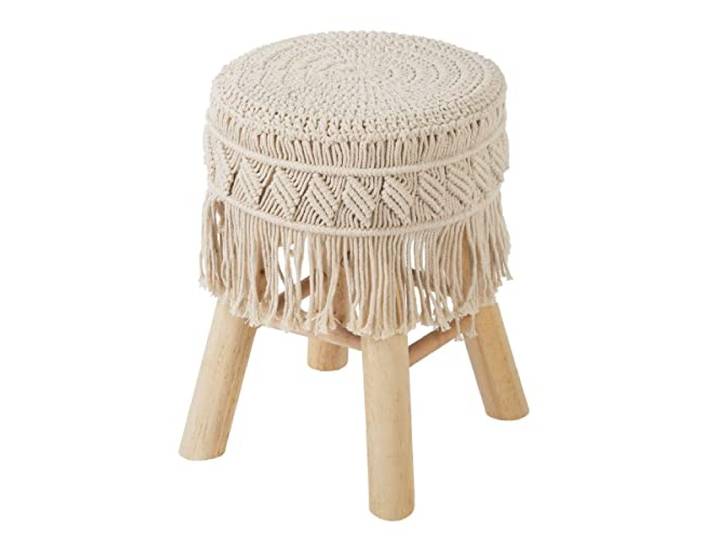Hocker – Makramee & Holz – Atmosphera Designer Innen