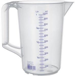 Hünersdorff Messbecher 936000, aus Kunststoff, mit ml / Liter Skala, hitzebeständig, 1 Liter