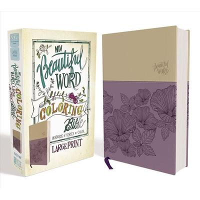 NIV, Beautiful Word Coloring Bible, Large Print, Imitation Leather, Purple/Tan, Gebundene Ausgabe von Zondervan, Zondervan, 978-0-310-44706-1
