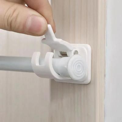 Inspire Daily Merch Self Adhesive Curtain Rod Clip Adjustable Clamp Hook Wall Bracket Holder Nail Free Wall Hanging Clip Self Adhesive Curtain Rod Clip Adjustable Clamp Hook Wall Bracket Holder Nail Free Wall Hanging Clip