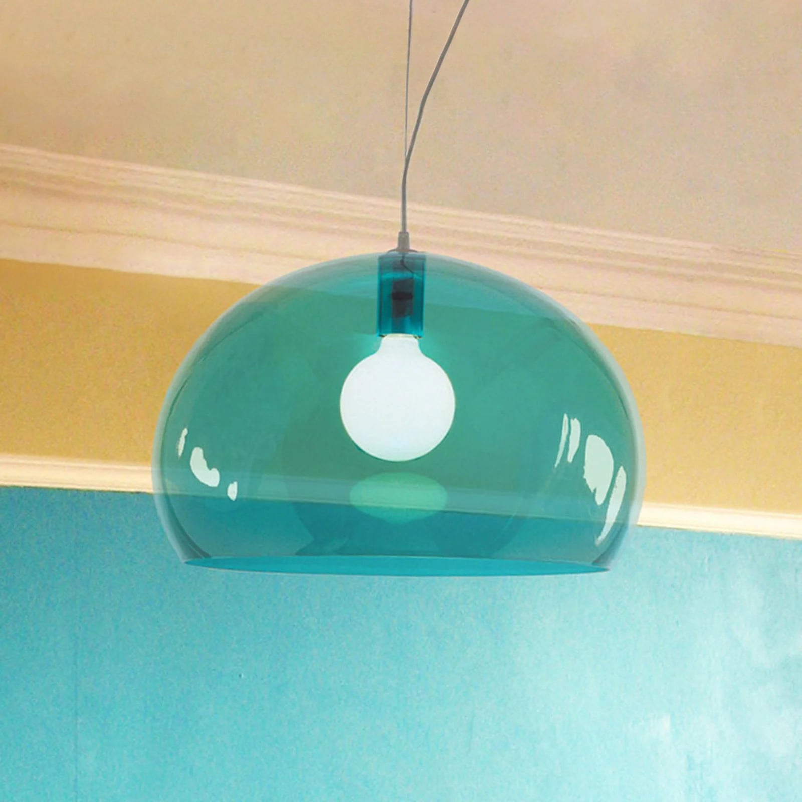 Kartell FL/Y hanglamp lichtblauw transparant kunststof