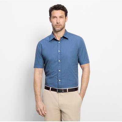 Kurzarmhemd OLYMP "Casual", Herren, Gr. XXL, N-Gr, blau, Web, Obermaterial: 100% Baumwolle, regular fit normal, Hemden, Freizeithemd, regular fit, Kentkragen