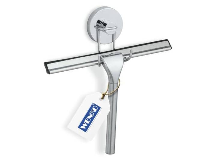 WENKO Vacuum-Loc Duschabzieher, mit Haken, ohne Bohren mit Vakuum, 25 cm