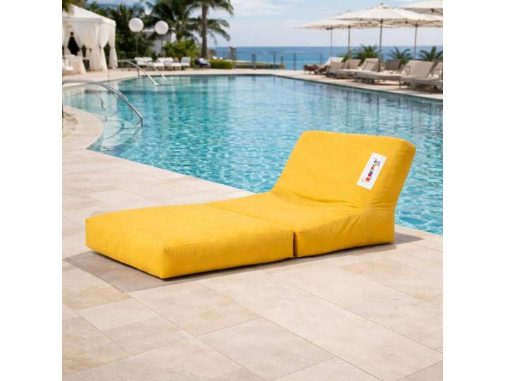 Pouf transat de jardin imperméable pliant ARTA - Jaune