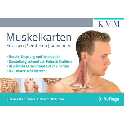 Muskelkarten, Sonstige von Klaus-Peter Valerius,Roland Kreutzer, KVM - Der Medizinverlag, 978-3-86867-600-6
