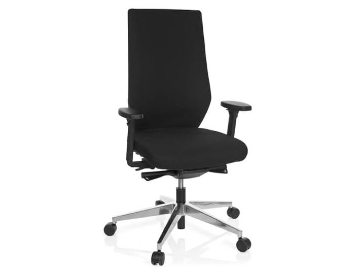 hjh OFFICE 608841 Profi Bürostuhl PRO-TEC 700 Stoff Schwarz Drehstuhl ergonomisch, Sitztiefe & Armlehnen verstellbar