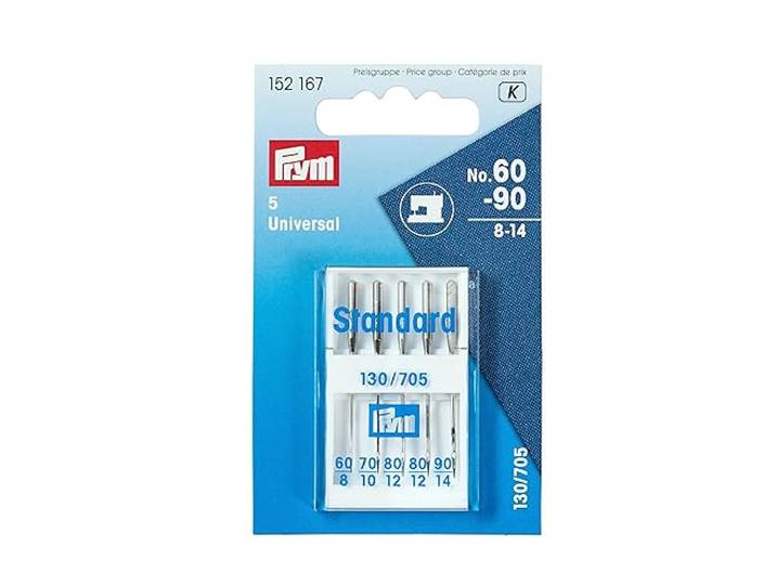 Prym 152167 naaimachinenaalden 130/705 standaard, 60-90, metaal, zilverkleurig, nr. 90