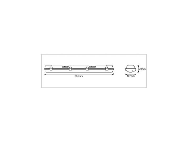 OSRAM Feuchtraumlampe SUBMARINE, 65 cm, 2 x 7 W G13-LED IP65 SUBMARINE, alu / grau / zink, Kunststoff
