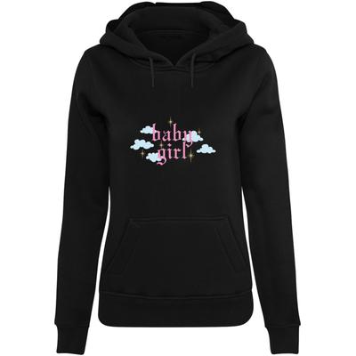 Kapuzensweatshirt MISS TEE "Miss Tee Damen Baby Girl Hoody", Damen, Gr. S, schwarz, 65% Baumwolle, 35% Polyester, unifarben, Rundhals, Sweatshirts