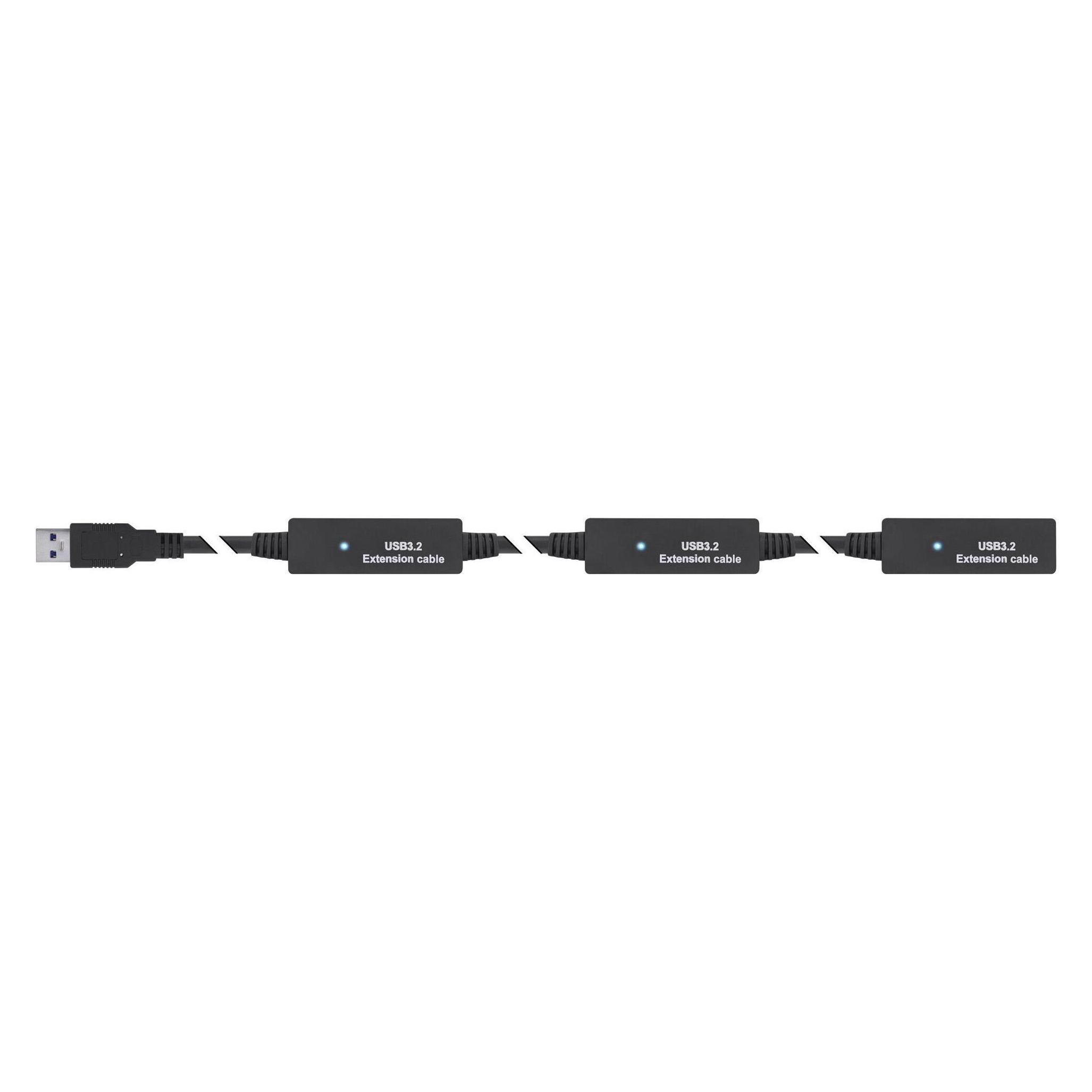 InLine USB 3.2 Gen.1 Aktiv-Verlängerung (15 m, USB 3.2 Gen 1, 5 W) (35656B)
