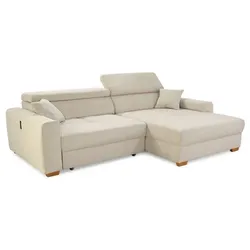 Ecksofa mit Funktion Slider Stoff Beige