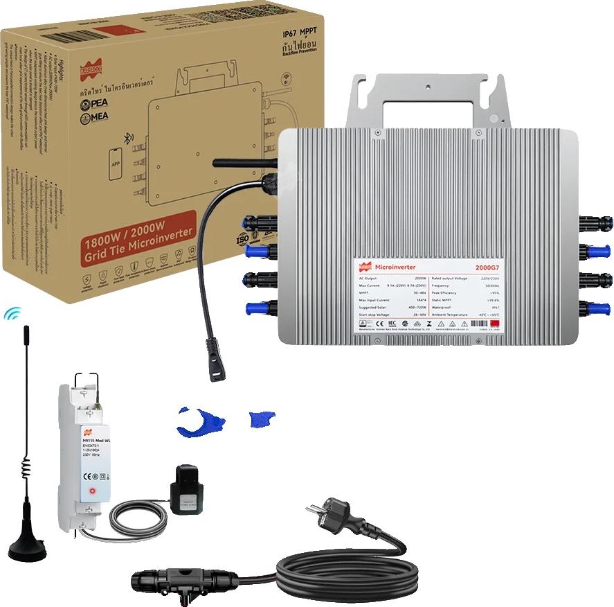 Mikroinverter, WiFi-Konnektivität, hohe Effizienz, Rückfluss und Kabel, 240V, 22-50V