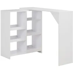 Helloshop26 - Stehtisch Bartisch Bistrotisch mit abnehmbarer Ablage weiß 120 cm