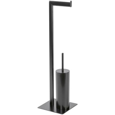 Toilettenpapierhalter MÖVE "Velvet", schwarz, B:20cm H:71cm L:20cm, Edelstahl, Toilettenpapierhalter, schwarz, beschichtetes Metall