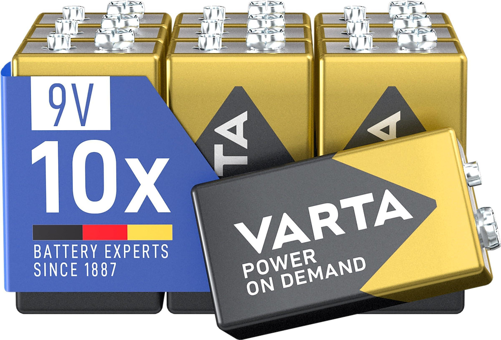 VARTA Power on Demand 9V alkaline blokbatterijen, 10 stuks