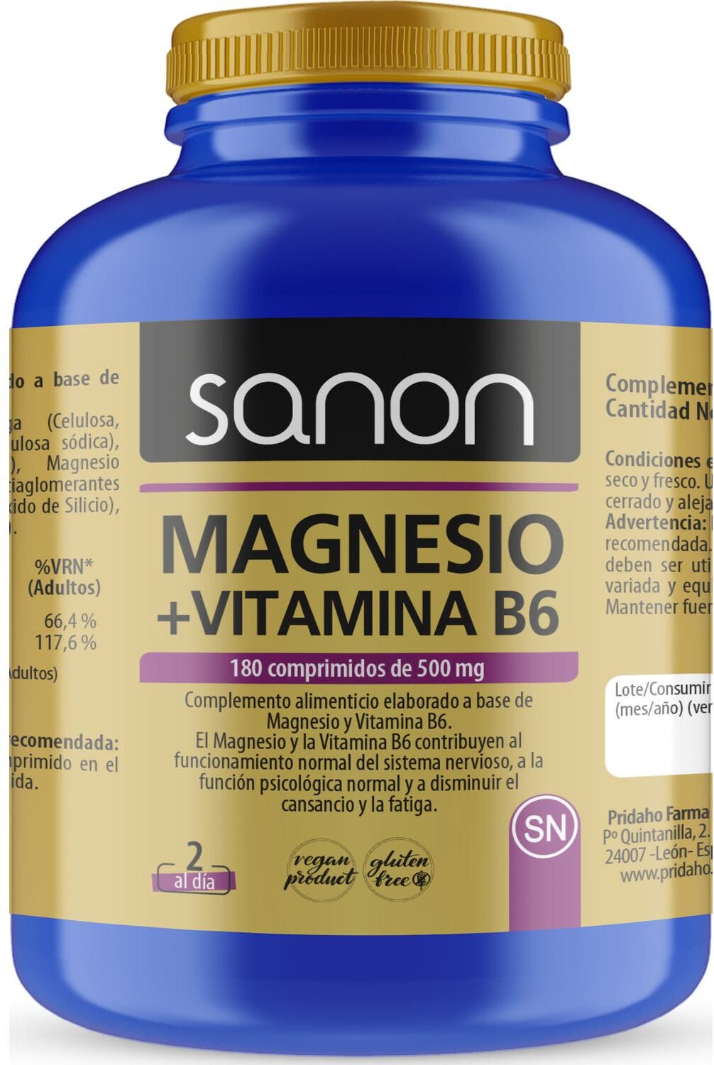 Sanon Magnesio + Vitamina B6 180comp