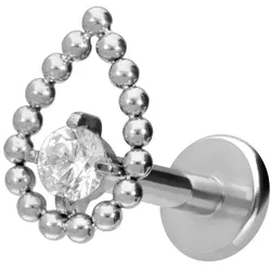 Titan Labret mit Innengewinde TROPFEN + KRISTALL