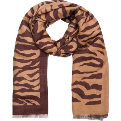 Schal STYLEBREAKER "Schal mit Zebra Muster", Damen, braun (braun, dunkelbraun), Obermaterial: 80% Viskose CV. 20% Baumwolle CO., Modisch, Modetücher Schal