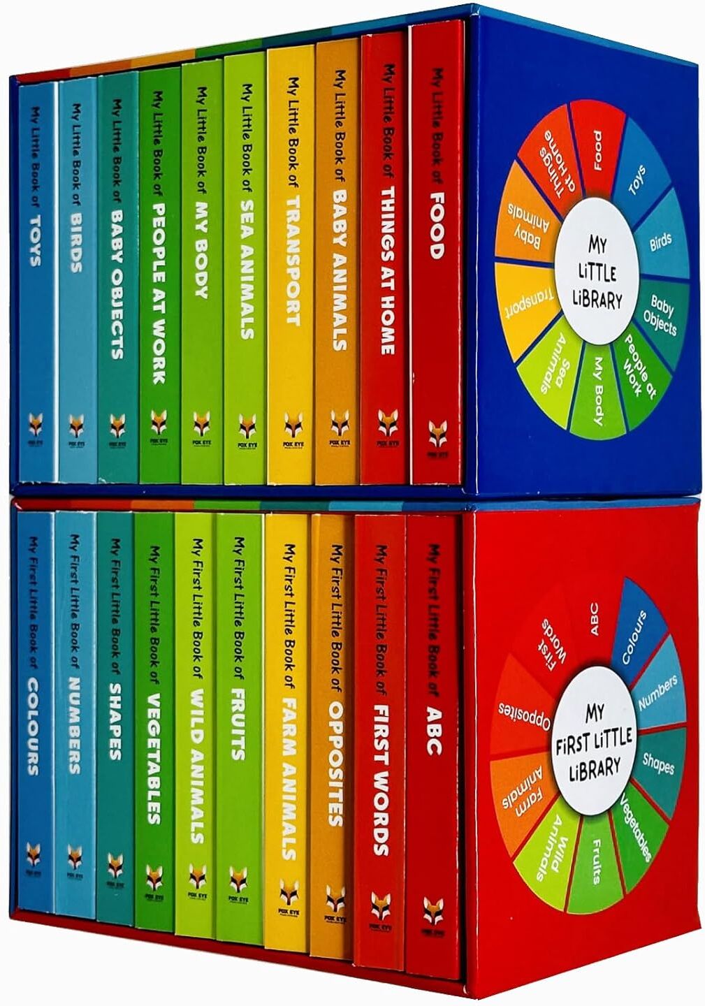 My First Little Library & My Little Library 20 Books Collection Set - Fox Eye Publishing - Hardcover - Ages 3-5 - Early Learning ABC Numbers Animals