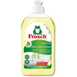 Frosch Spülmittel Spül-Gel, Zitronenminze, Bio-Qualität, kraftvoll, höchste Fettlösekraft, Flasche, 500ml