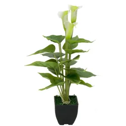 EUROPALMS Calla mini, Kunstpflanze, weiß, 43cm
