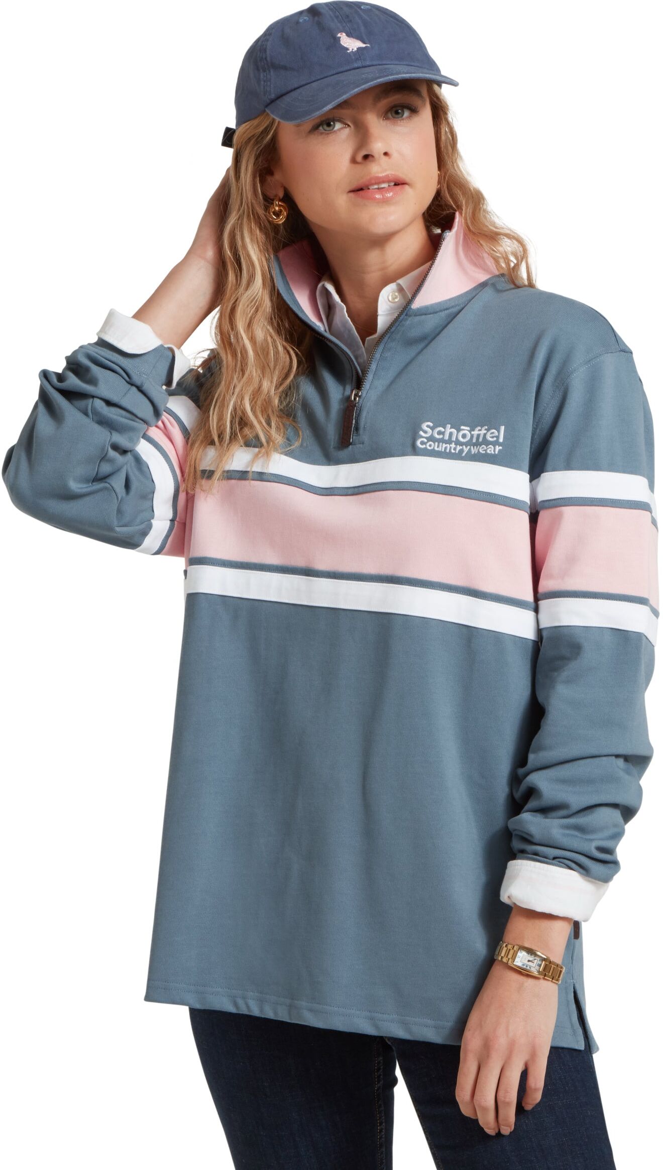 Schöffel Country Women's Exmouth Heritage Quarter Zip - Blue - Size S - Women