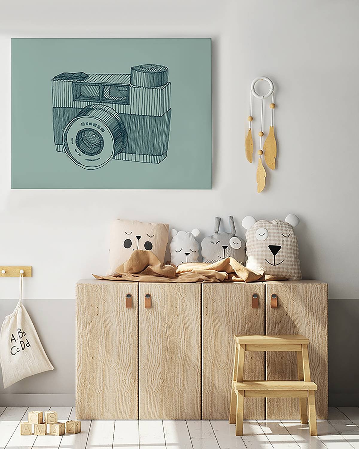 home24 Say Cheese Wanddecoratie Groen 60 x 80 cm