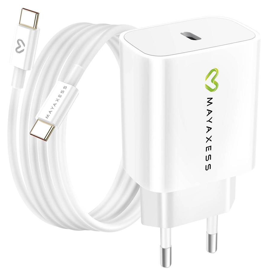 Avizar netadapter 20W met 1 meter USB-C kabel, wit