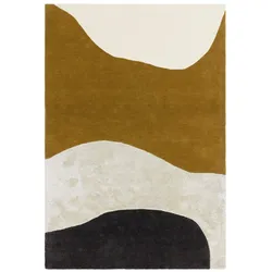 WOLLTEPPICH HULL-Humber, abstrakt, Senfgelb, 160 x 230 cm