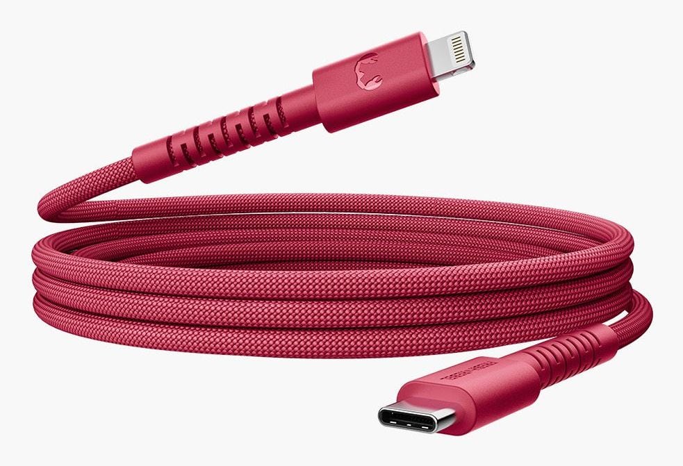 Fresh n Rebel FlexWave Stecker Rundkabel Lightning auf USB C 2 m (Rot) 2CLC201BR