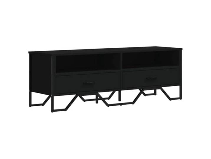 GKHPYURE TV-Schrank Schwarz 122 x 34 x 41 cm Holz mehrschichtig Türen mit Metallgriffen, großer Stauraum, maximale Belastung 60 kg, einfache Reinigung