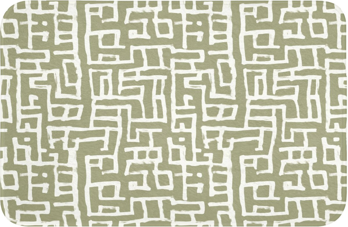 OnlyWow WC mat Groen met Grafisch Patroon - Antislip - 60 x 40 cm