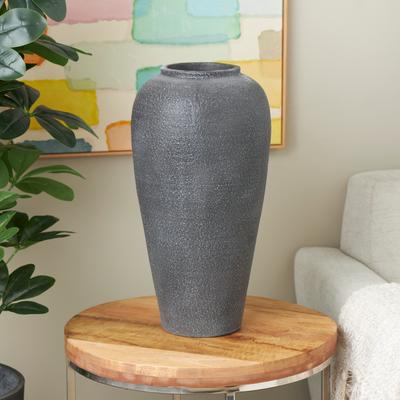 ARCILLA ELEMENTAL Black Ceramic Whitewashed Textured Vase