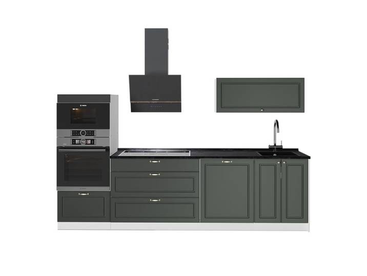 Cuisine Fame-Line 280cm sans PT Vert Or Campagne/Blanc Vicco 64722