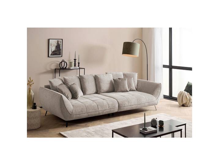 Mid.you Bigsofa Triton, Beige, Metall, 4-Sitzer, Füllung: Silikon, Schaumstoffflocken,Silikon,Silikon, 311x95x130 cm, Made in EU, Rücken echt, Wohnzimmer, Sofas & Couches, Sofas, Bigsofas