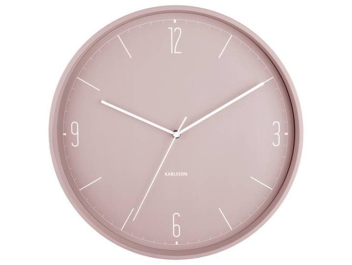 Wanduhr Numbers in Hellrosa