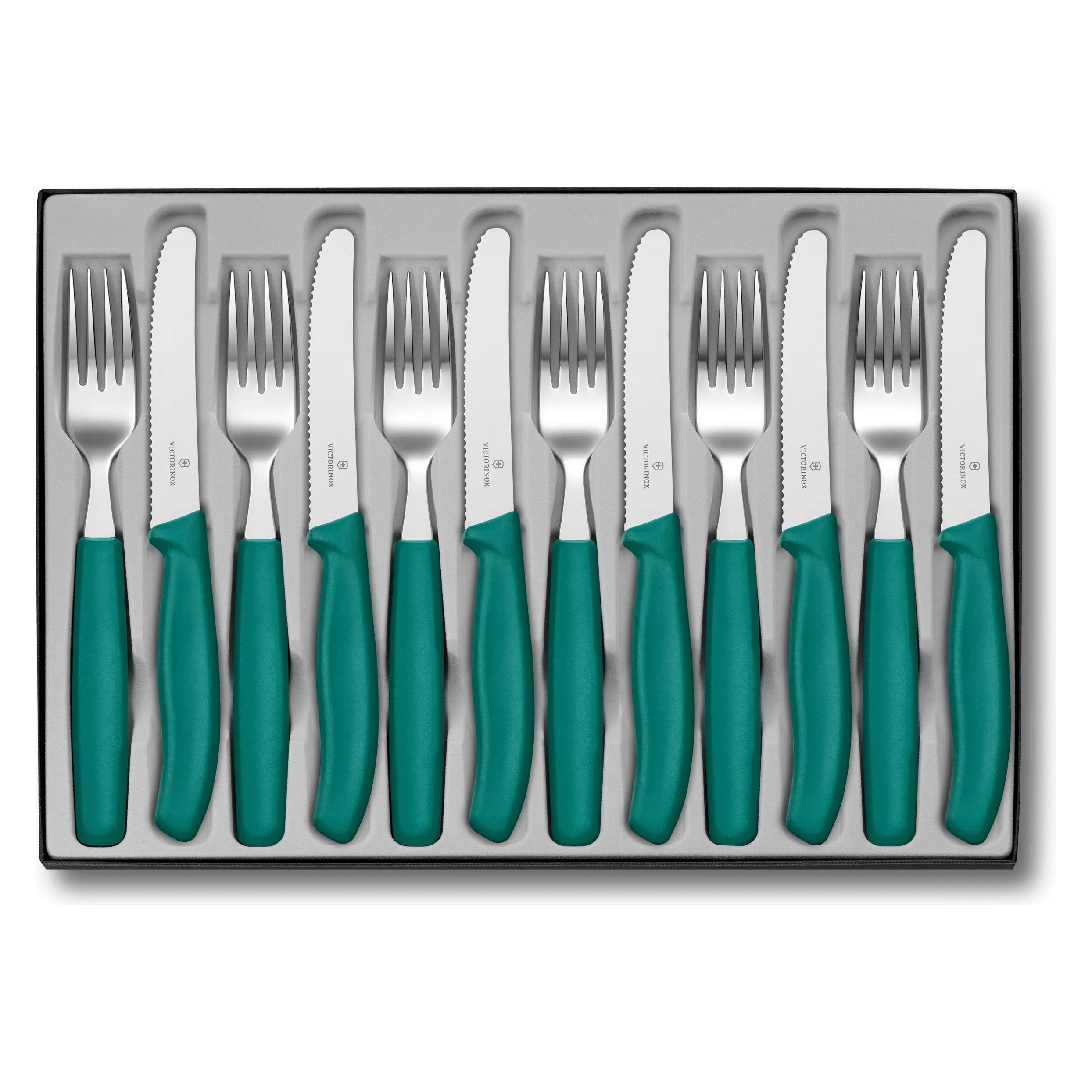Victorinox Classic, Besteck (Tomatenmesser),12tlg,wellen, grün (6.7834.12C1)
