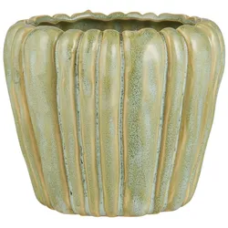 IB Laursen Blumentopf mit Rillen Keramik, Höhe 8, Ø 9.5 cm, Grün