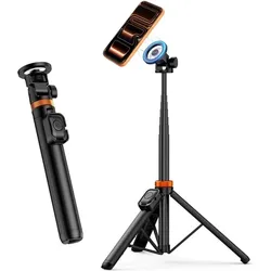 4Kom Selfie stick.pl TECH-PROTECT L03S MAGSAFE BLUETOOTH SELFIE STICK TRIPOD BLACK, Selfie Stick, Schwarz