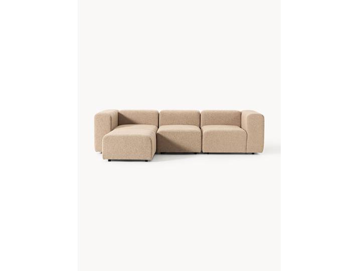 Canapé modulable 4 places en bouclette avec pouf Lena