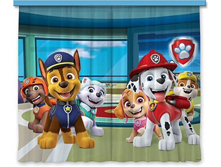 AG Design Paw Patrol Station Lot de 2 Rideaux pour Chambre d'enfant Multicolore 180 x 160 cm